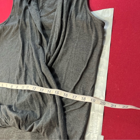 Athleta Duet Wrap DRESS XL Surplice Heather Gray Jersey 398851-02 sleeveless XL - Picture 7 of 15